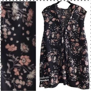 Black Plus Size Floral Sleeveless Top Sz 3x